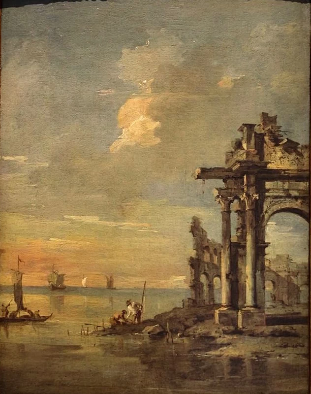 Capriccio con rovine romane e laguna - Pinacoteca del Castello Sforzesco
